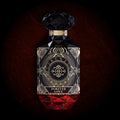 Forever Love Eau de Parfum by Essenzia, faceted black bottle with gold label and red crystal base
